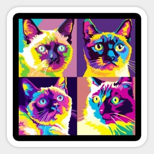 Balinese Pop Art - Cat Lover Gift Sticker